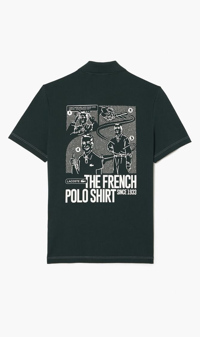 Back and Front Print Movement Polo Shirt