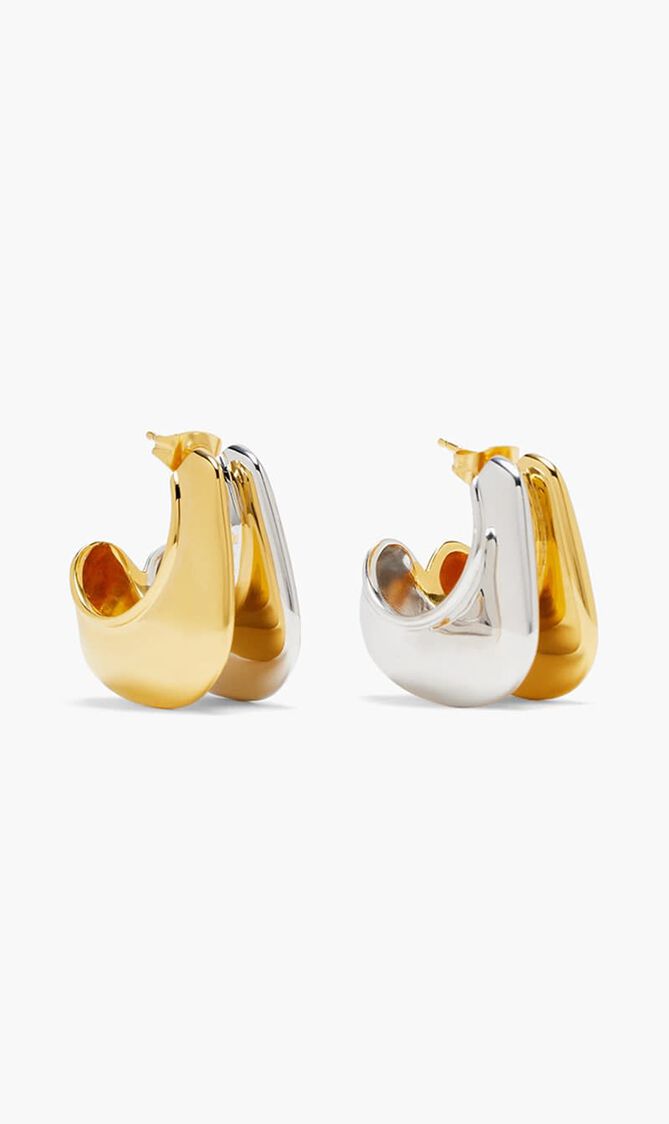Hera Dome Double Ridge Hoop Earrings