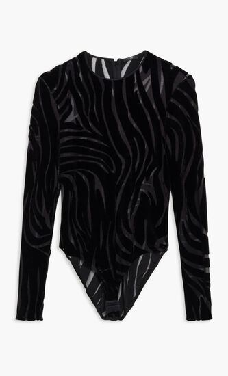 BODYSUIT ZEBRA JERSEY VELOR JACQUARD FABRIC