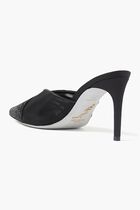 Rhinestone Mesh Pointed Toe Mules