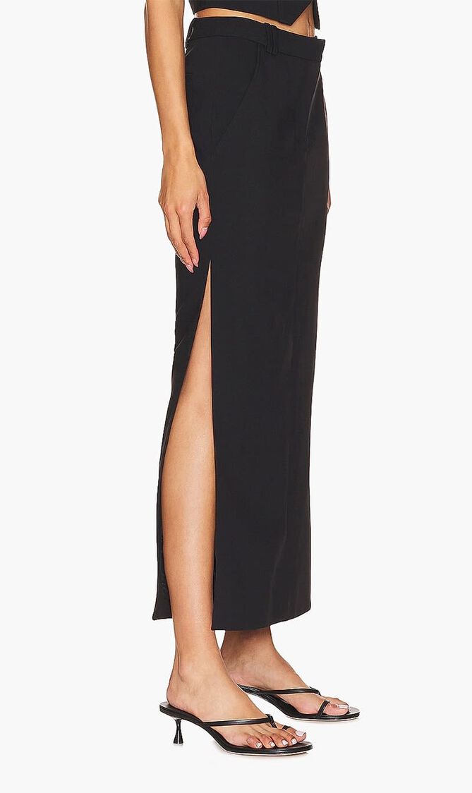 IRENA SIDE SPLIT MAXI SKIRT- BLACK