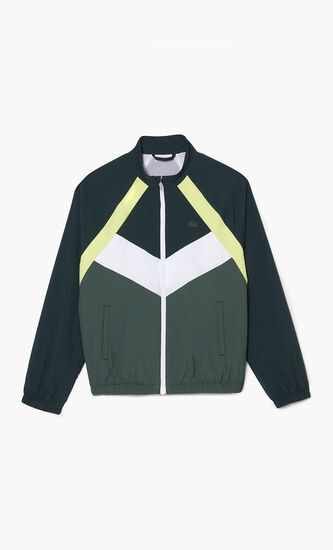 Recycled Fiber Colourblock Zipped Jacket
