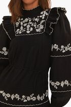Embroidered Long Sleeve Maxi Dress