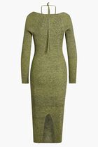 ELIJAH MARLED COMPACT RIB W/ LACE UP L/S HALTER TIE MIDI DRESS ELIJAH MARLED COMPACT RIB W/ LACE UP L/S HALTER TIE MIDI DRESS