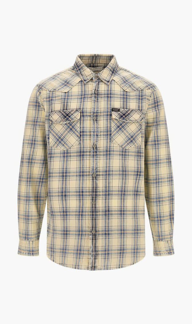 LS COLLIN CHECK INDIGO SHIRT