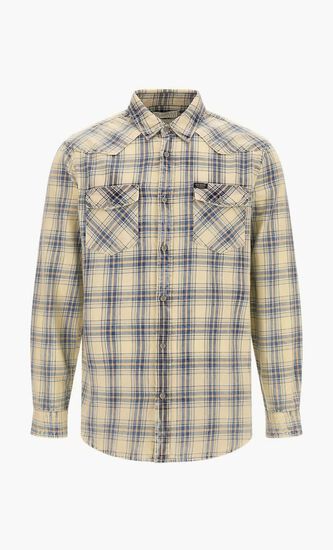 LS COLLIN CHECK INDIGO SHIRT