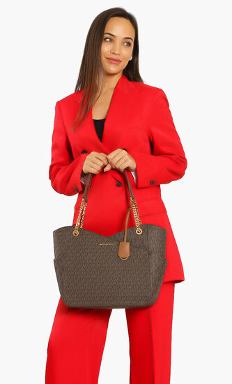 Jet Set Travel Large Logo Print Tote Bag