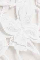 Fleurella Strapless Guipure Lace Midi Dress