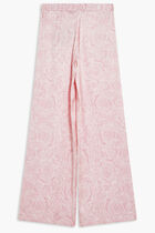 INFORMAL PANT FABRIC DOUBLE SILK SATIN PRINT BAROCCO ALLOVER