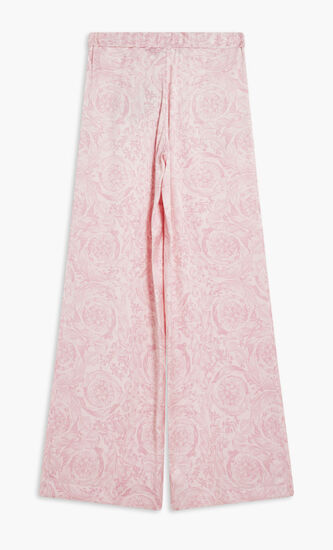 INFORMAL PANT FABRIC DOUBLE SILK SATIN PRINT BAROCCO ALLOVER
