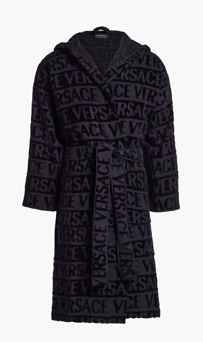 VERSACE ON REPEAT BATHROBE BLACK