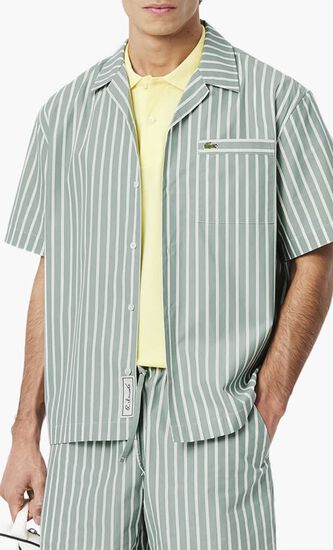 Relaxed Fit Striped Short Sleeved Shirt