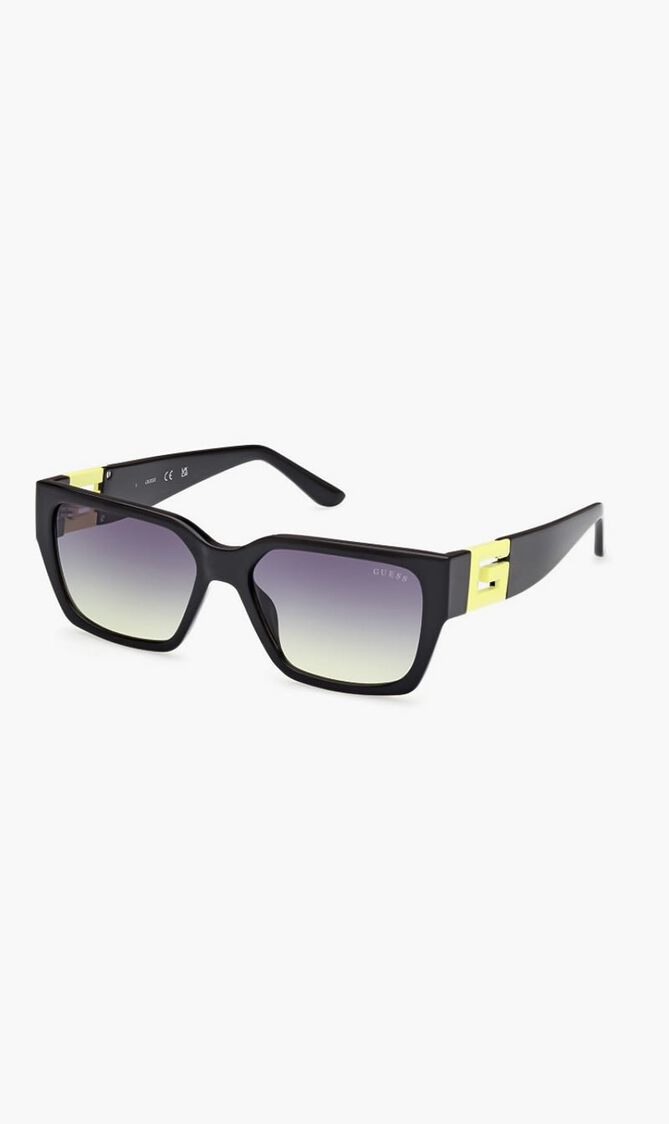 INJECTED SUN GLASSES - SQUARE - YELLOWOTHER GRADIENT SMOKE