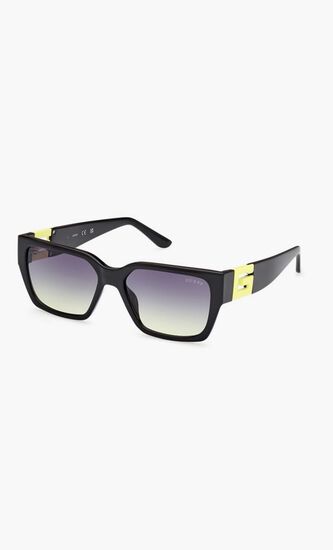 INJECTED SUN GLASSES - SQUARE - YELLOWOTHER GRADIENT SMOKE