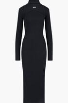 OFF STAMP RIB ROUND LONG DRES BLACK WHIT