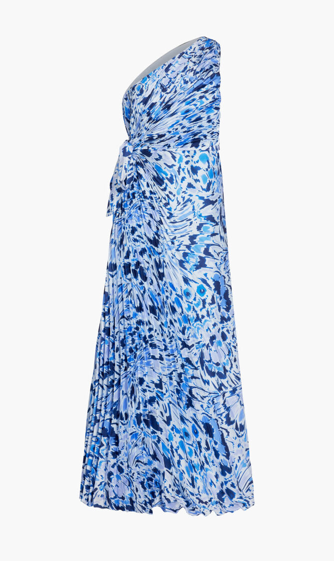 SLEEVELESS SATIN LONG DRESS