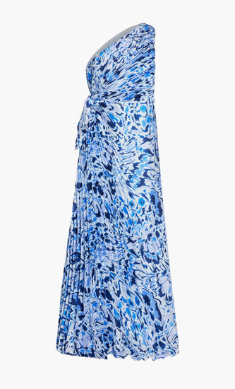 SLEEVELESS SATIN LONG DRESS