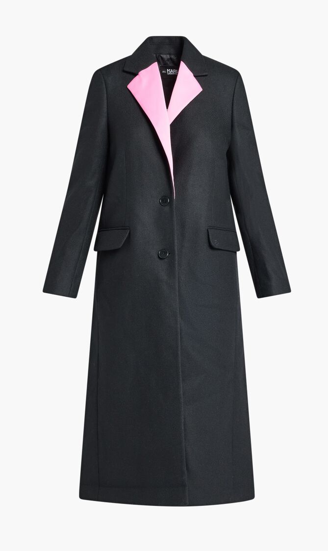 Satin Lapel Tailored Coat