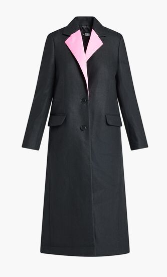 Satin Lapel Tailored Coat