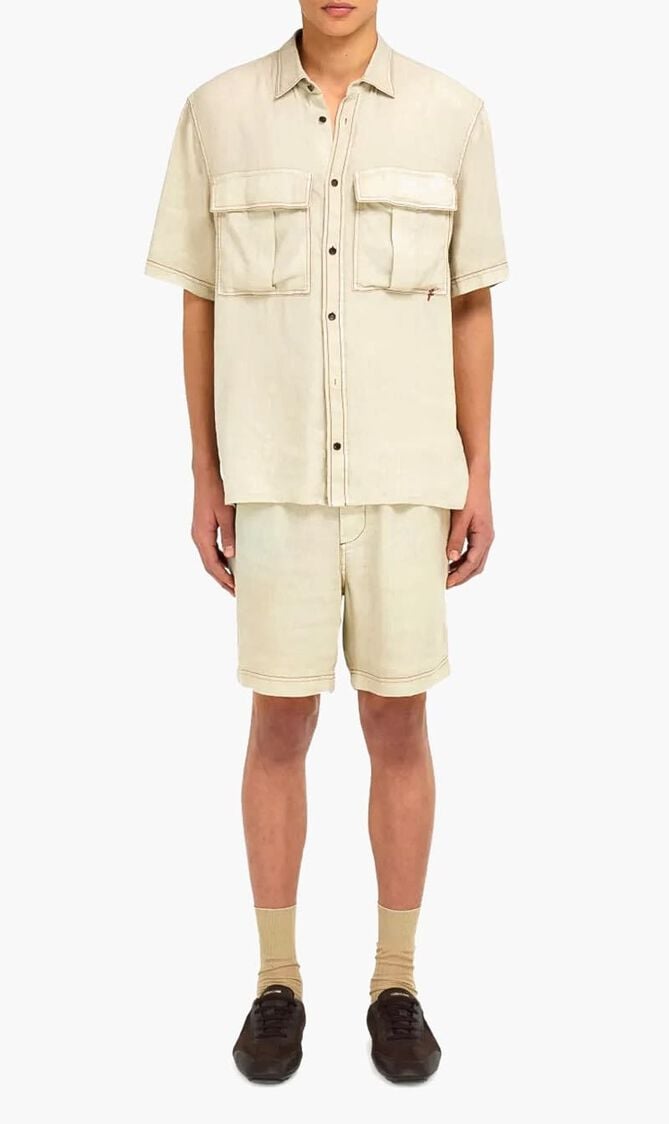 Linen and Lyocell Short Sleeve Shirt