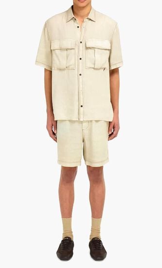 Linen and Lyocell Short Sleeve Shirt