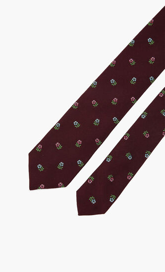 Floral Print Silk Tie