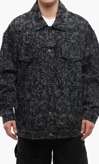 TATTOO LASER OVER DEN JKT BLACK WHITE