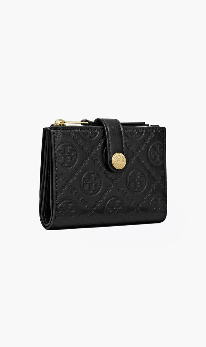 T Monogram Zip Slim Wallet