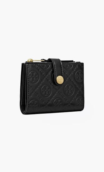 T Monogram Zip Slim Wallet
