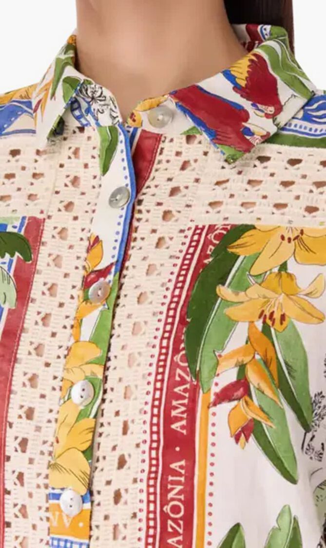 Tropical Destination Crochet Shirt