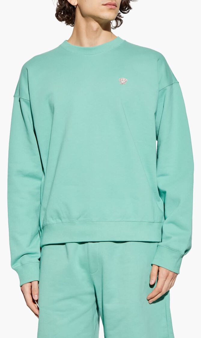 SWEATSHIRT NON BRUSHED SWEAT FABRIC MEDUSA PATCH