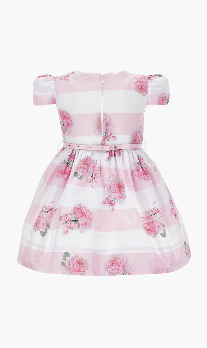 ABITO CON RIGHE E ROSE RA