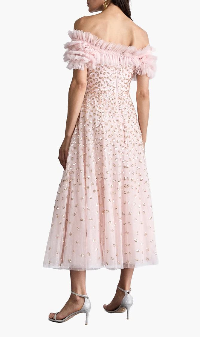 Autumn Leaves Off Shoulder Ballerina Dress