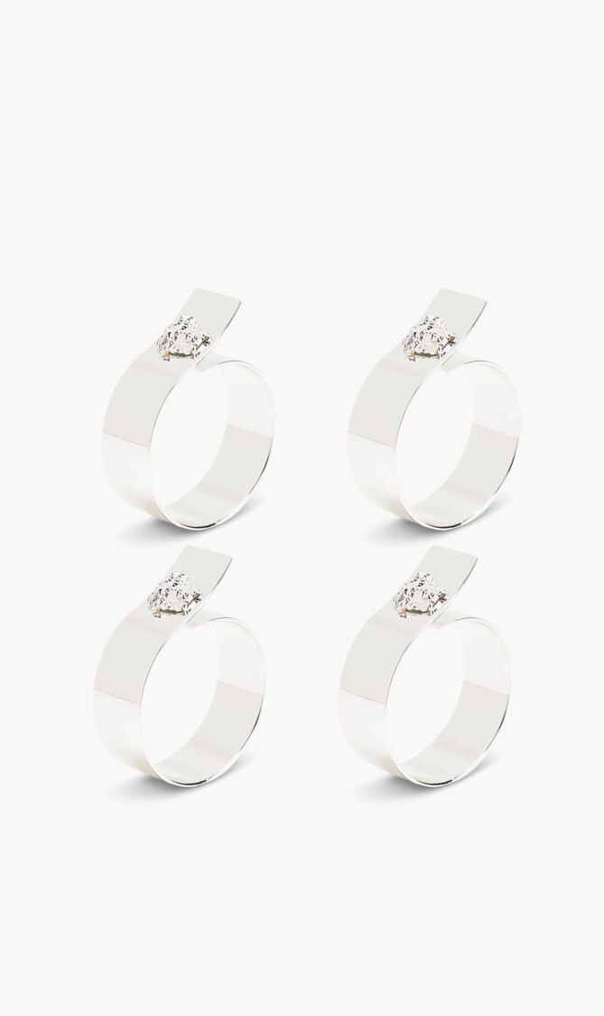 VSC MEDUSA SILVER SET 4 NAPKIN RINGS