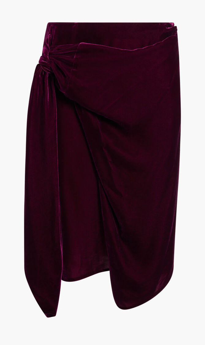 KNOTTED VELVET SKIRT