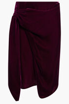 KNOTTED VELVET SKIRT