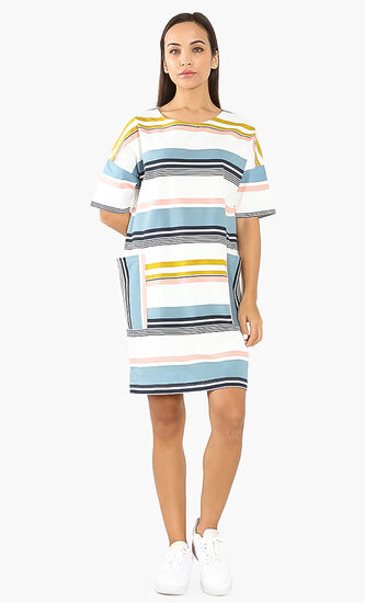Stripes Short Sleeves Dress