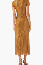 Rhinestone Draped Midi Dress