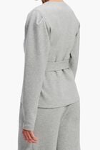 Belted V Neck Sweatshirt
