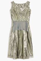 AVP CUT SLEEVE VISCOSE SILVER MIDI DRESS