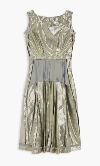 AVP CUT SLEEVE VISCOSE SILVER MIDI DRESS