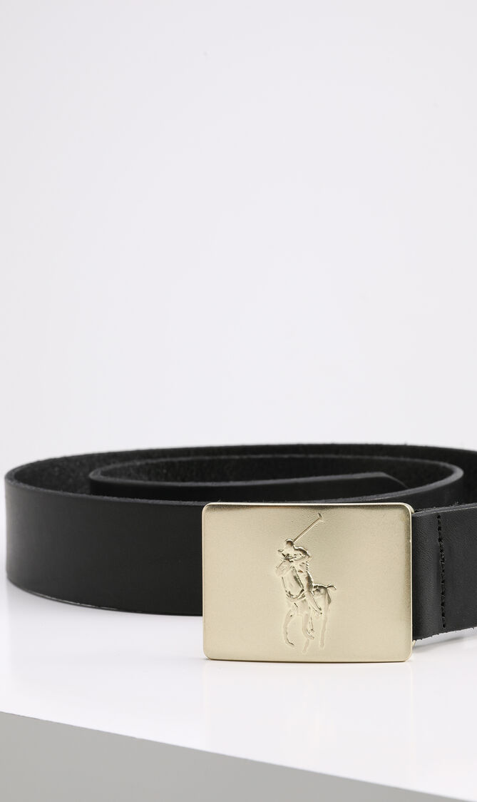 Golden Plate Buckle Men's Belt