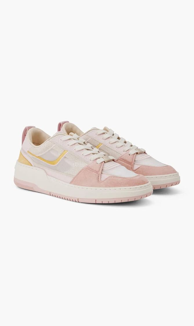 Mesh Suede Lace Up Sneakers
