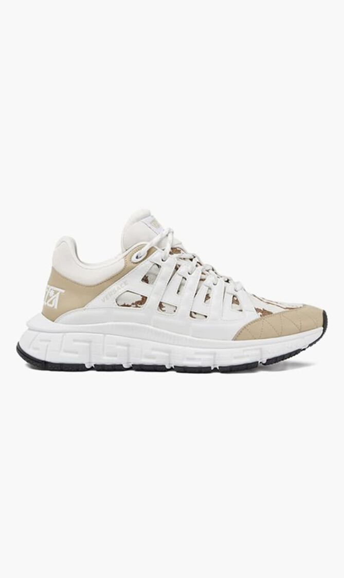 SNEAKER CALF LEATHER+JACQUARD BAROCCO+FABRIC
