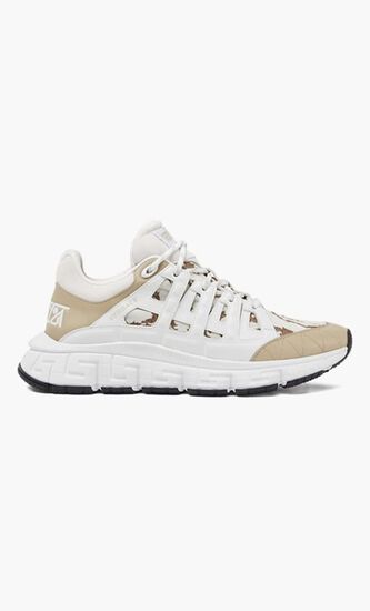 SNEAKER CALF LEATHER+JACQUARD BAROCCO+FABRIC