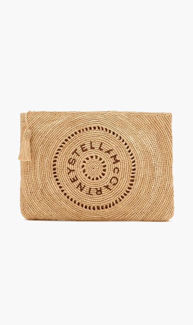 LOGO POUCH ECO CROCHET RAFFIA
