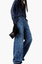 Tiger Pattern High Rise Jeans