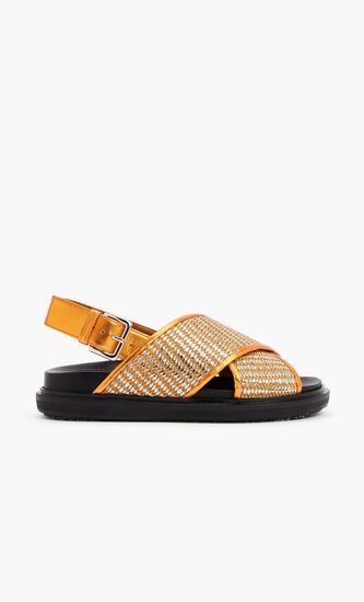 Raffia Leather Sandals