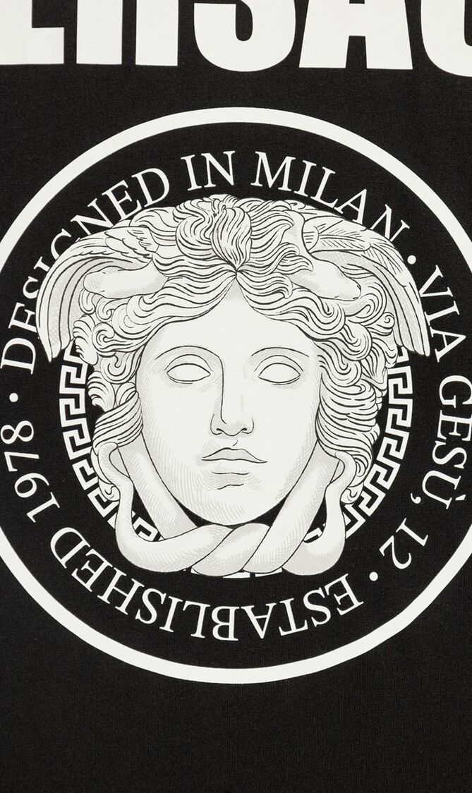 T SHIRT COMPACT COTTON JERSEY FABRIC MEDUSA ROCK PRINT