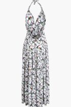 Rainbow Birds Viscose Long Backless Dress